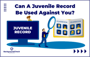 A person holding a magnifying glass while looking at childhood memories and an old yearbook while wonder "Can a juvenile record be used against you?"