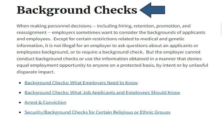 A screenshot showing that background checks are used during pre-employment screenings to field applicants and must be FCRA compliant if it's for professional uses. 