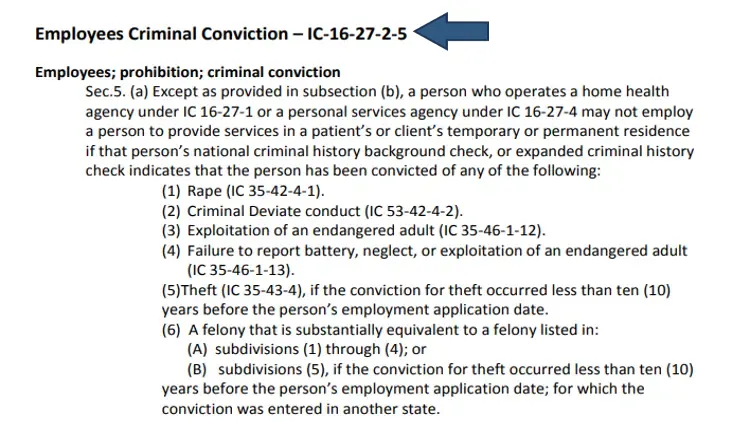 A list of disqualifying offenses for employment such as rape, exploitation, endangering children, violent crimes, and theft. 
