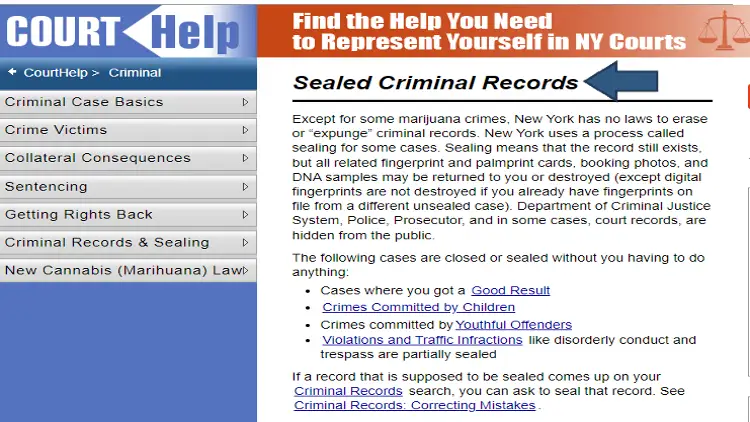 NY Court website explaining that sealed criminal records is possible for many types of charges since expunging records in NY isn't possible for most charges. 
