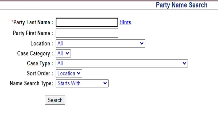 A screenshot of the Connecticut Judicial Branch search feature where marriage and divorce records can be searched by entering a person's last name. 